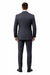 Mens Three Piece Suit - Vested Suit Classic Vested 3 Piece 2 Button Dark Navy Mini Pinstripe Men's Suit Flat Front Pants
