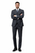 Mens Three Piece Suit - Vested Suit Classic Vested 3 Piece 2 Button Dark Navy Mini Pinstripe Men's Suit Flat Front Pants