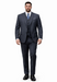 Mens Three Piece Suit - Vested Suit Classic Vested 3 Piece 2 Button Dark Navy Mini Pinstripe Men's Suit Flat Front Pants