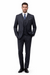 Mens Three Piece Suit - Vested Suit Classic Vested 3 Piece 2 Button Dark Navy Mini Pinstripe Men's Suit Flat Front Pants