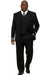 Mens Tiglio Rosso Suit - Wide Leg Baggy Pants - 100% Wool  Black Three-Piece Suit with Double-Breasted Vest and Peak Lapel