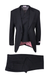 Mens Tiglio Rosso Suit - Wide Leg Baggy Pants - 100% Wool  Black Three-Piece Suit with Double-Breasted Vest and Peak Lapel