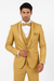 Men’s Champagne Tuxedo – Vested Satin Trim Shawl Lapel Suit for Wedding & Prom