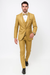 Men’s Champagne Tuxedo – Vested Satin Trim Shawl Lapel Suit for Wedding & Prom