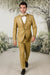 Men’s Champagne Tuxedo – Vested Satin Trim Shawl Lapel Suit for Wedding & Prom