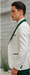 Men’s White Paisley & Hunter Green Tuxedo – Designer Vested Wool Suit for Wedding & Prom