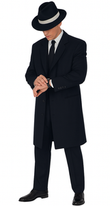 Men'S Tuxedo Fashion Formal Black Longer Fashion Zoot Suit