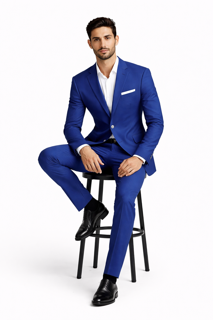 Men's Two Button  Designer Fashion Dress Casual Blazer On Sale Blazer Royal