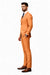 Mens Two Button Notch Lapel Fancy Vested Suit in Orange