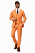 Mens Two Button Notch Lapel Fancy Vested Suit in Orange