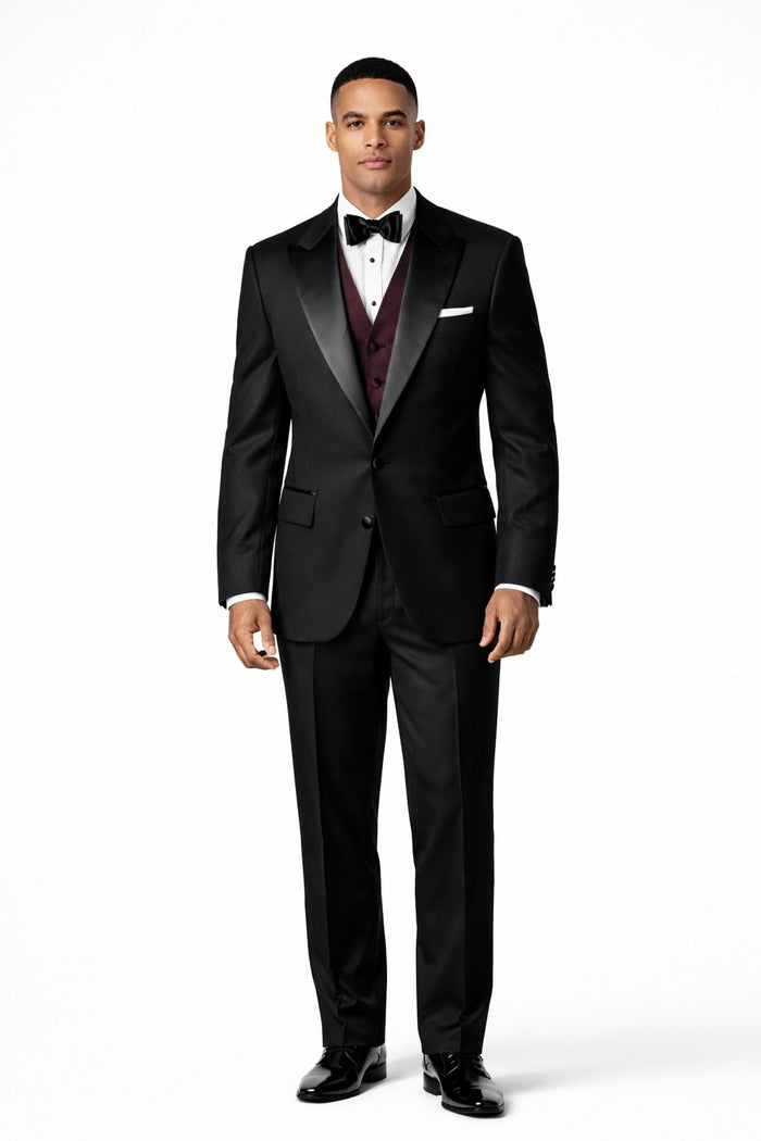 Men'S 2 Buttons Tuxedo 2 Buttons Tuxedo Jacket + Pants Satin