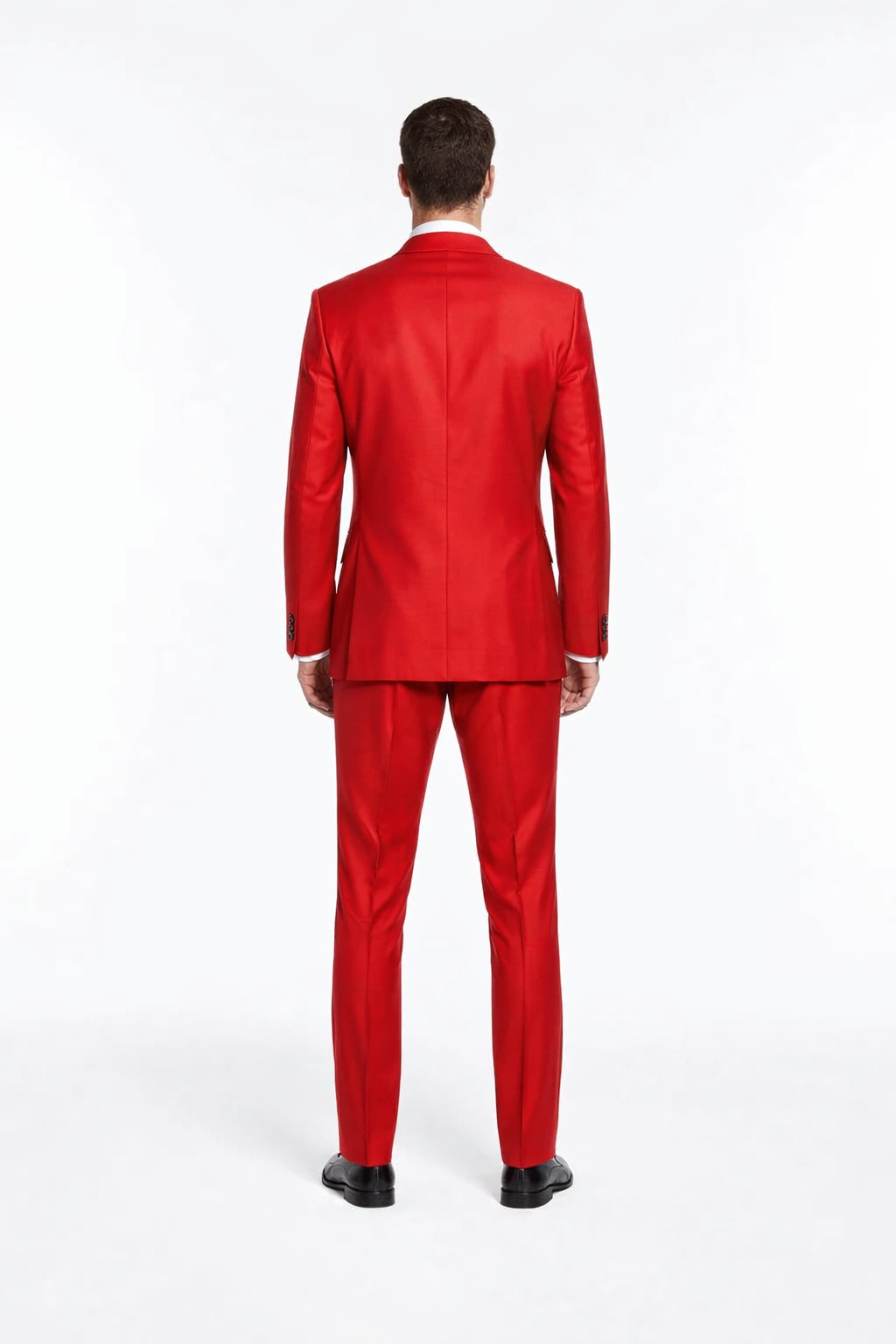 Men's Two Button Shawl Trim Lapel Slim Fit  - Red Tuxedo - Image 2