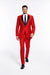 Men's Two Button Shawl Trim Lapel Slim Fit  - Red Tuxedo