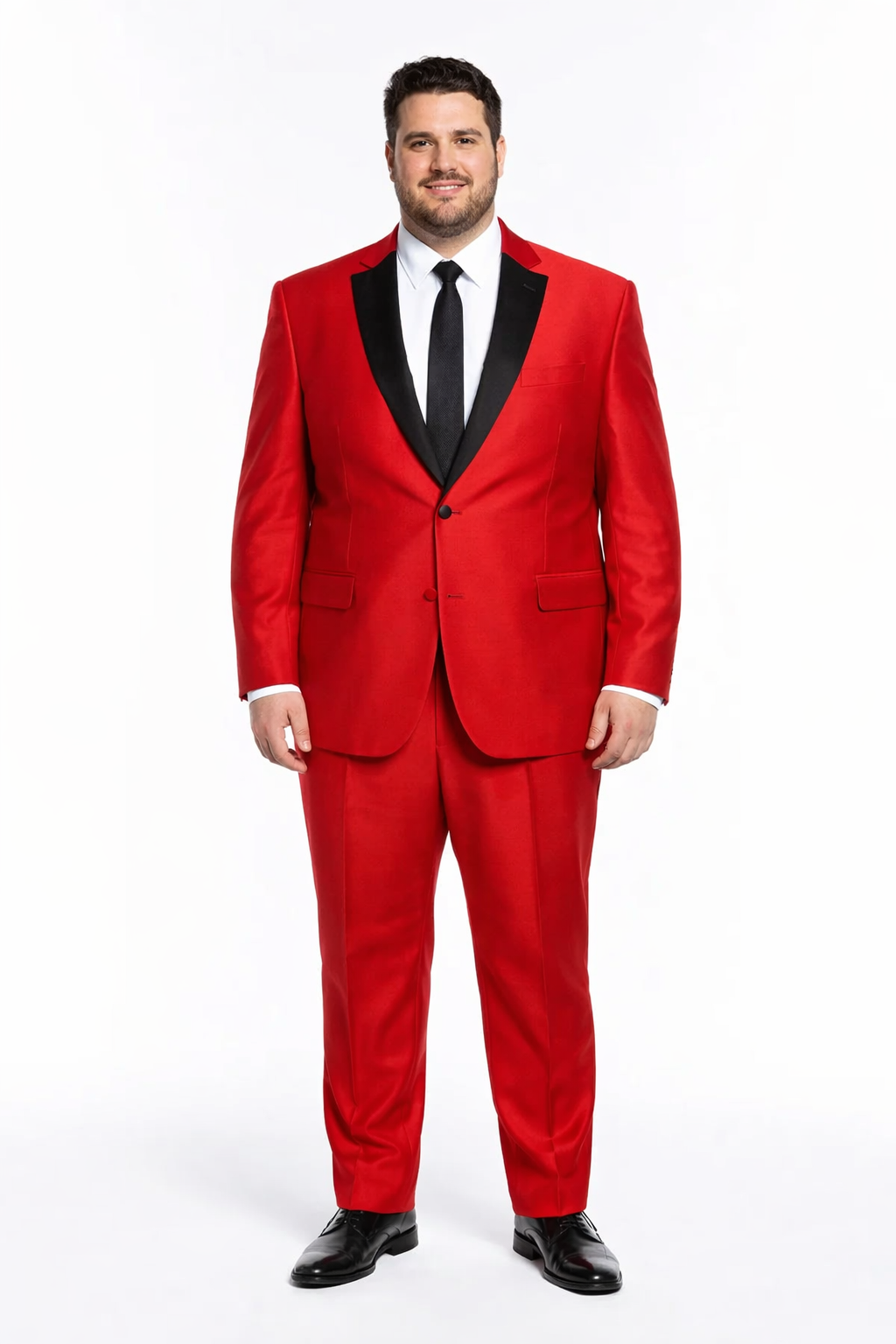 Men's Two Button Shawl Trim Lapel Slim Fit  - Red Tuxedo - Image 6