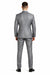 Men'S Two Button Vested Shiny Flashy Metallic Light Grey Slim Fit Suit
