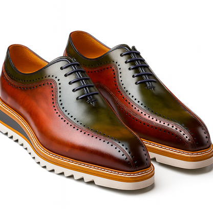 Carrucci Stylish Two-Tone Brogue Oxford