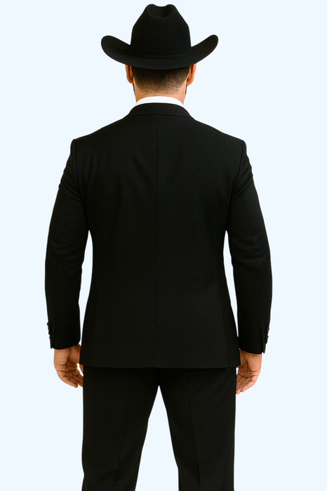 Men's Two Toned Full Lapel Shawl Black Tuxedo wool Fabric Suits