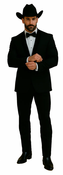 Men's Two Toned Full Lapel Shawl Black Tuxedo wool Fabric Suits
