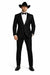 Men's Two Toned Full Lapel Shawl Black Tuxedo wool Fabric Suits