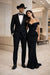 Men's Two Toned Full Lapel Shawl Black Tuxedo wool Fabric Suits