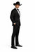 Men's Two Toned Full Lapel Shawl Black Tuxedo wool Fabric Suits