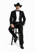 Men's Two Toned Full Lapel Shawl Black Tuxedo wool Fabric Suits