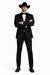 Men's Two Toned Full Lapel Shawl Black Tuxedo wool Fabric Suits