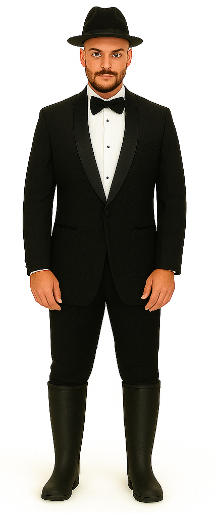 Men's Two Toned Full Lapels Shawl Black Tuxedo wool Fabric Suit