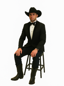 Men's Two Toned Full Lapels Shawl Black Tuxedo wool Fabric Suit - Image 4