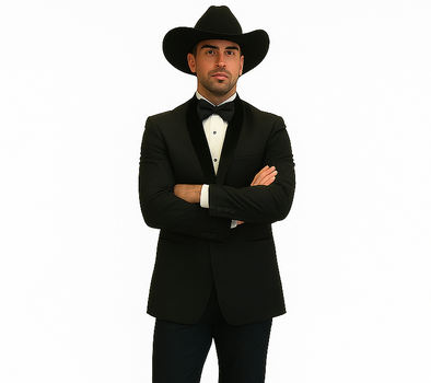 Men's Two Toned Full Lapels Shawl Black Tuxedo wool Fabric Suit - Image 6