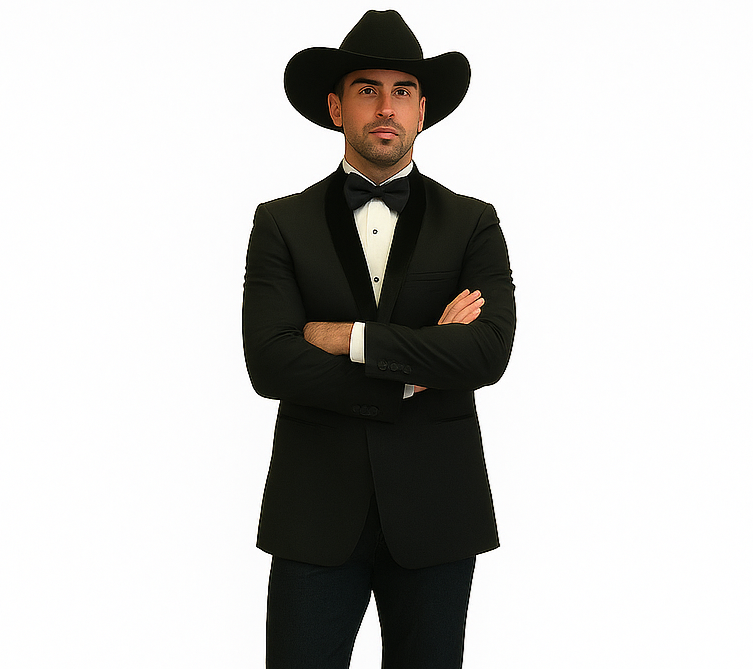 Men's Two Toned Full Lapels Shawl Black Tuxedo wool Fabric Suit