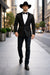 Men's Two Toned Full Lapels Shawl Black Tuxedo wool Fabric Suit