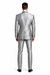 Men'S Two Toned Tuxedo Trimmed Jacket And Suit Silver Grey