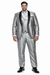 Men'S Two Toned Tuxedo Trimmed Jacket And Suit Silver Grey