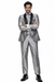Men'S Two Toned Tuxedo Trimmed Jacket And Suit Silver Grey