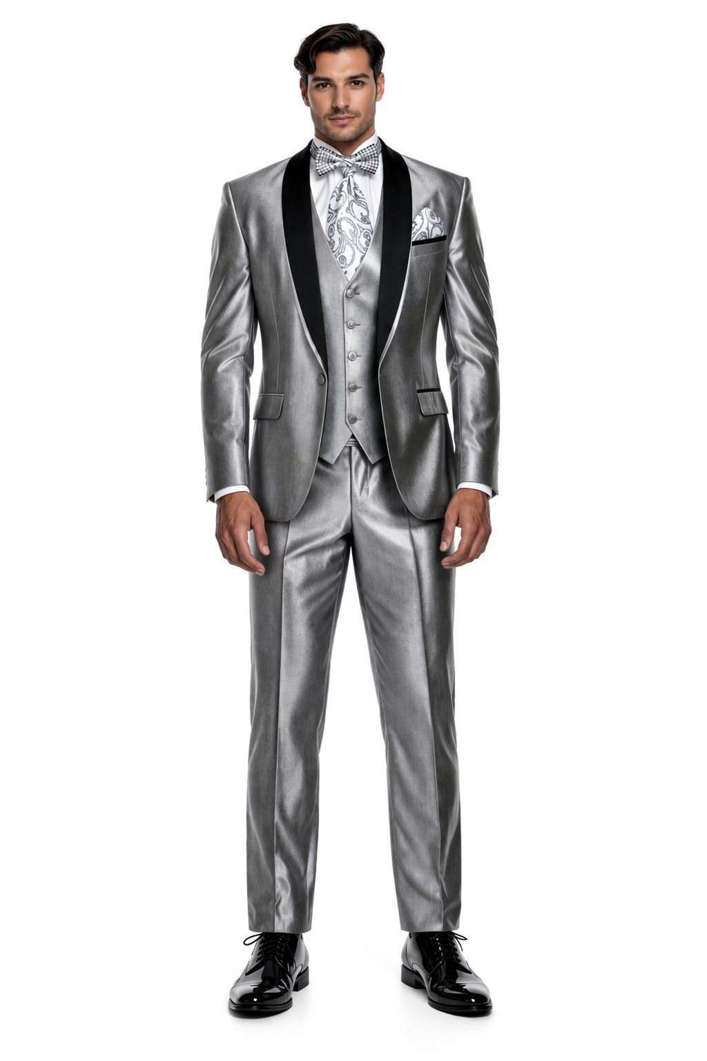mens silver dress jacket Men's Linen-Look Silver Suit Jacket, 40 Short