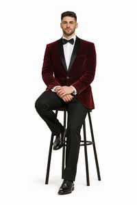 Velvet Blazer - Mens Velvet Jacket Mens 2 Button Modern Fit Suits Shawl Lapel  Wine ~ Maroon Burgundy Suit