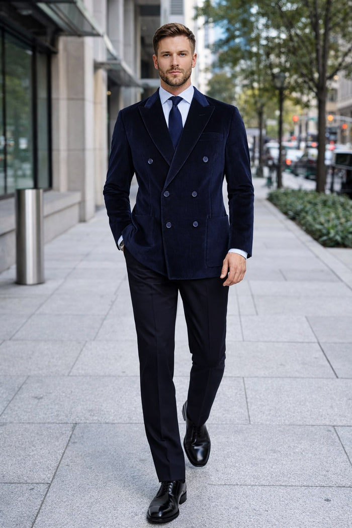 Men'S Velvet Dark Navy Blue Blazer - Sport Coat For Men - Image 8