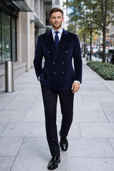 Men'S Velvet Dark Navy Blue Blazer - Sport Coat For Men - Image 8