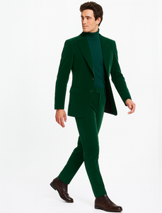 Mens Velvet Suit - Green Suit