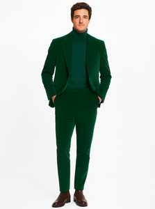 Mens Velvet Suit - Green Suit