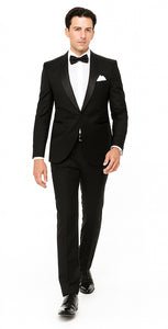 Men's Velvet Suit Lapel Suit - 100% Percent Wool Fabric Suit - Worsted Wool Business Suit - Image 3