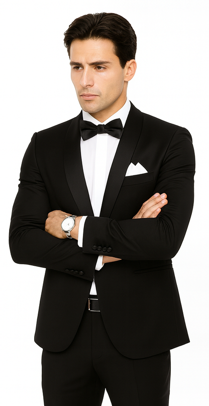Men's Velvet Suit Lapel Suit - 100% Percent Wool Fabric Suit - Worsted Wool Business Suit - Image 5