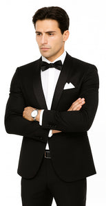 Men's Velvet Suit Lapel Suit - 100% Percent Wool Fabric Suit - Worsted Wool Business Suit - Image 5