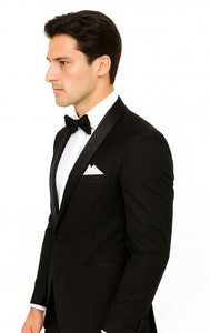 Men's Velvet Suit Lapel Suit - 100% Percent Wool Fabric Suit - Worsted Wool Business Suit - Image 7