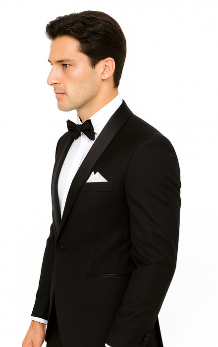 Men's Velvet Suit Lapel Suit - 100% Percent Wool Fabric Suit - Worsted Wool Business Suit