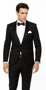 Men's Velvet Suit Lapel Suit - 100% Percent Wool Fabric Suit - Worsted Wool Business Suit