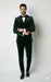 Mens Velvet Suit - Slim Fit Double Breasted Suit Blazer and Pants - Green