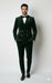 Mens Velvet Suit - Slim Fit Double Breasted Suit Blazer and Pants - Green