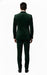 Mens Velvet Suit - Slim Fit Double Breasted Suit Blazer and Pants - Green